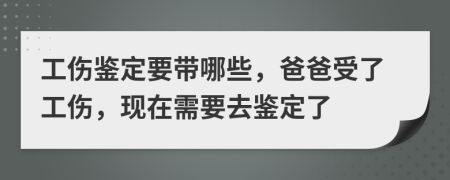 工伤鉴定要带哪些，爸爸受了工伤，现在需要去鉴定了