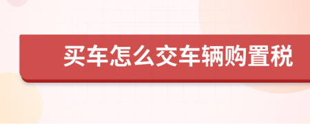 买车怎么交车辆购置税