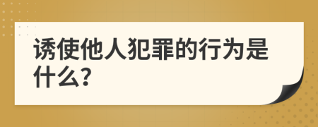 诱使他人犯罪的行为是什么？