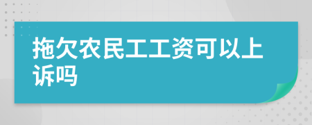 拖欠农民工工资可以上诉吗