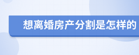 想离婚房产分割是怎样的