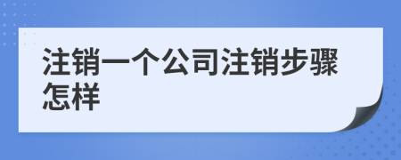 注销一个公司注销步骤怎样