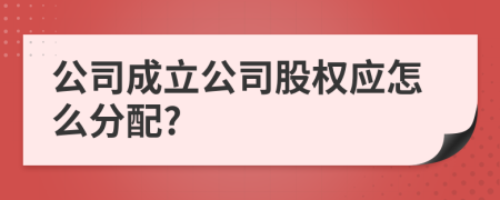 公司成立公司股权应怎么分配?