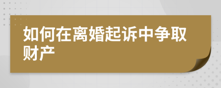 如何在离婚起诉中争取财产