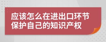 应该怎么在进出口环节保护自己的知识产权