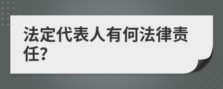 法定代表人有何法律责任？