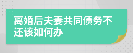 离婚后夫妻共同债务不还该如何办