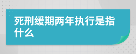 死刑缓期两年执行是指什么