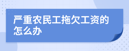 严重农民工拖欠工资的怎么办