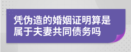 凭伪造的婚姻证明算是属于夫妻共同债务吗