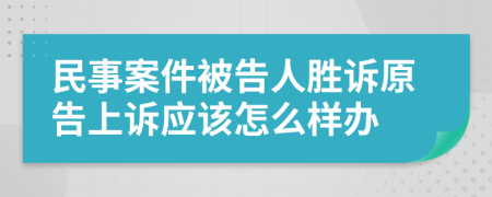 民事案件被告人胜诉原告上诉应该怎么样办