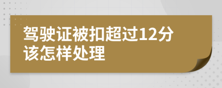 驾驶证被扣超过12分该怎样处理