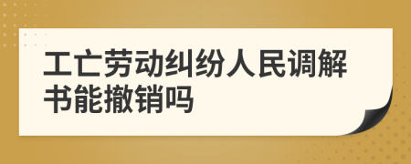 工亡劳动纠纷人民调解书能撤销吗