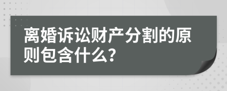 离婚诉讼财产分割的原则包含什么？