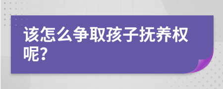 该怎么争取孩子抚养权呢？
