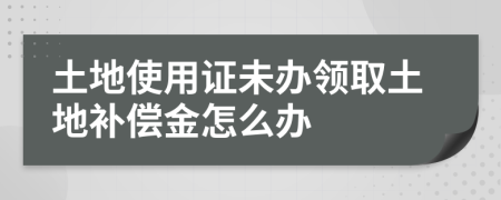 土地使用证未办领取土地补偿金怎么办