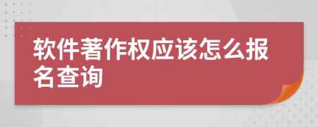 软件著作权应该怎么报名查询