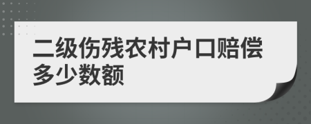 二级伤残农村户口赔偿多少数额