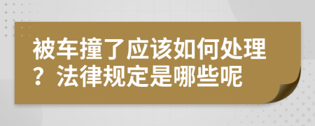 被车撞了应该如何处理？法律规定是哪些呢