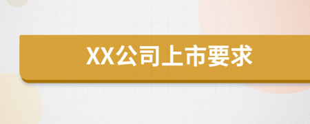 XX公司上市要求