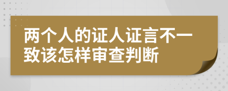 两个人的证人证言不一致该怎样审查判断