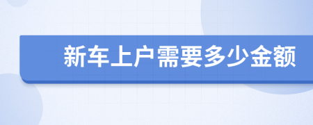 新车上户需要多少金额