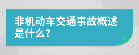 非机动车交通事故概述是什么？