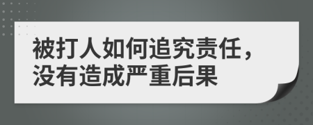 被打人如何追究责任，没有造成严重后果