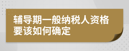 辅导期一般纳税人资格要该如何确定