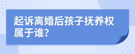 起诉离婚后孩子抚养权属于谁？