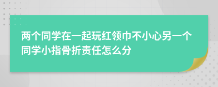 两个同学在一起玩红领巾不小心另一个同学小指骨折责任怎么分