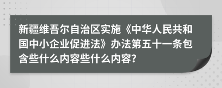 新疆维吾尔自治区实施《中华人民共和国中小企业促进法》办法第五十一条包含些什么内容些什么内容？