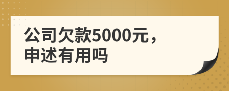 公司欠款5000元，申述有用吗