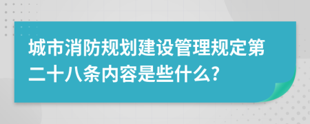 城市消防规划建设管理规定第二十八条内容是些什么?