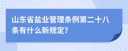 山东省盐业管理条例第二十八条有什么新规定?