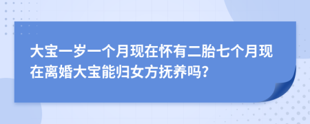 大宝一岁一个月现在怀有二胎七个月现在离婚大宝能归女方抚养吗？