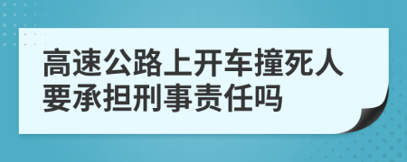 高速公路上开车撞死人要承担刑事责任吗