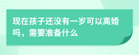 现在孩子还没有一岁可以离婚吗，需要准备什么