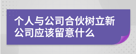 个人与公司合伙树立新公司应该留意什么