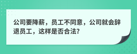 公司要降薪，员工不同意，公司就会辞退员工，这样是否合法？