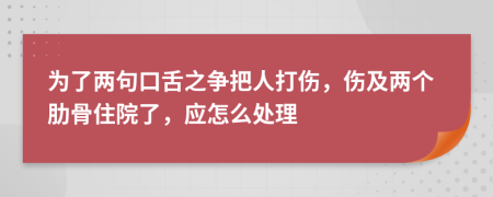 为了两句口舌之争把人打伤，伤及两个肋骨住院了，应怎么处理