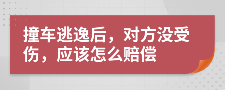 撞车逃逸后，对方没受伤，应该怎么赔偿