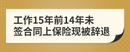 工作15年前14年未签合同上保险现被辞退