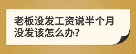 老板没发工资说半个月没发该怎么办？