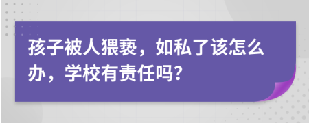 孩子被人猥亵，如私了该怎么办，学校有责任吗？