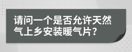 请问一个是否允许天然气上乡安装暖气片？