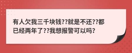 有人欠我三千块钱??就是不还??都已经两年了??我想报警可以吗？