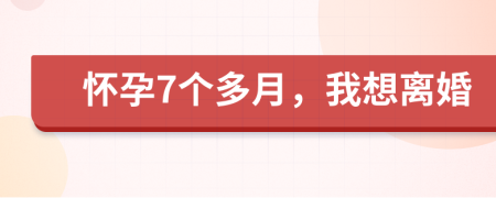 怀孕7个多月，我想离婚