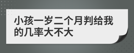 小孩一岁二个月判给我的几率大不大