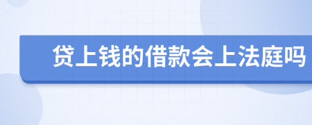 贷上钱的借款会上法庭吗